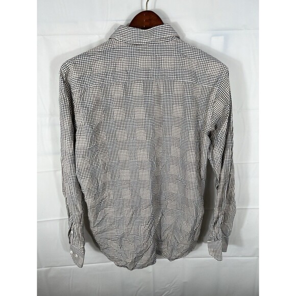 Bugatchi Uomo Shirt Mens L Tan Geometric Classic Fit Flip Cuff Button Up - Picture 8 of 8